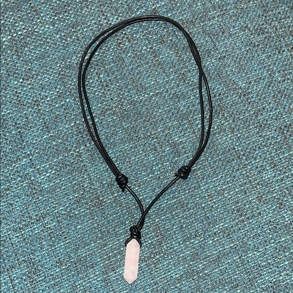 Adjustable Rose Quartz Crystal Necklace